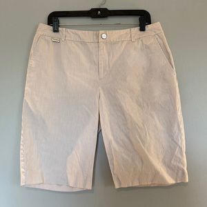 EUC like new tan/cream pinstripe Ralph Lauren shorts size 10